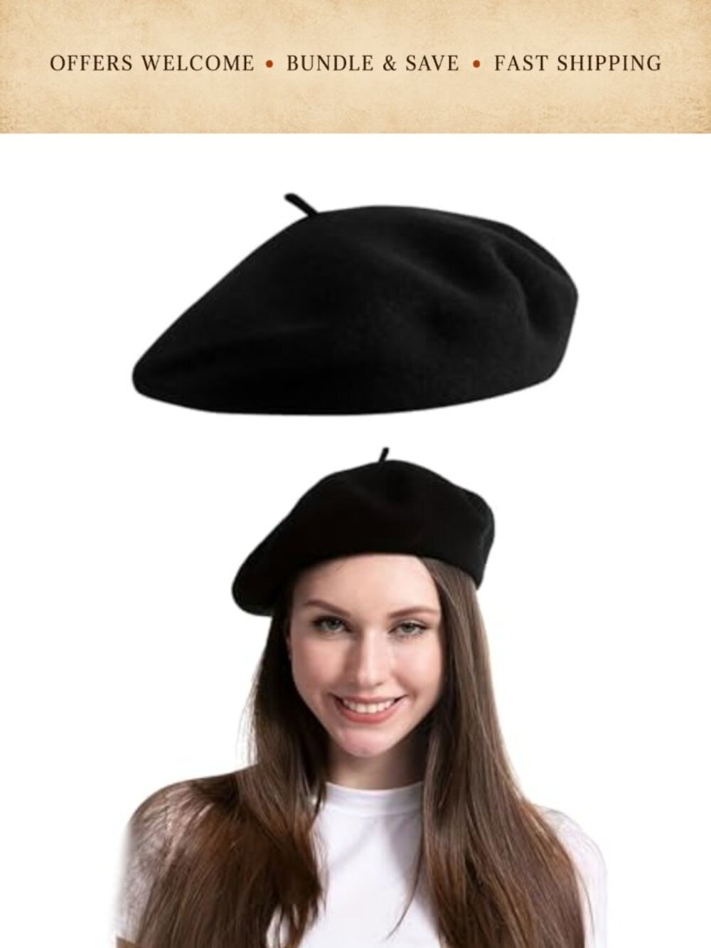 Wool French Beret Hat Women Adjustable Winter Cap Classic Solid
